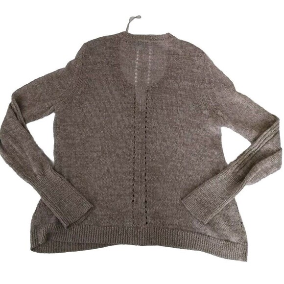 Simply Vera Wang Taupe Long Skeeve Knit Liene Cardigan Sweater Size XL - Picture 2 of 12